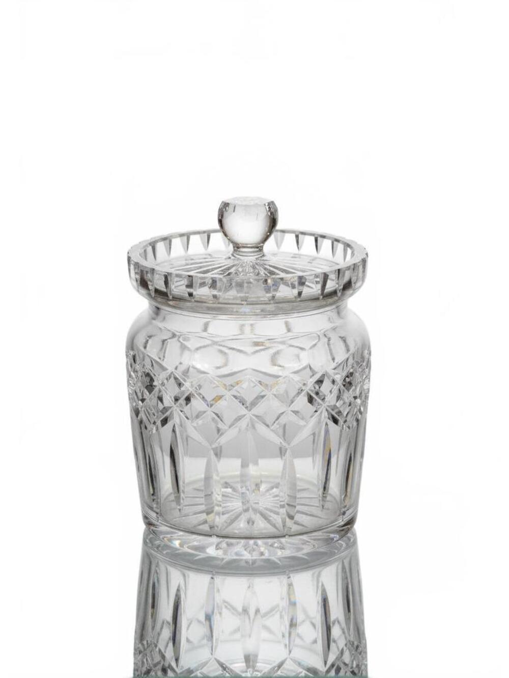 Waterford Crystal Lismore Biscuit Barrel Lidded Cookie Jar Canister from Ireland